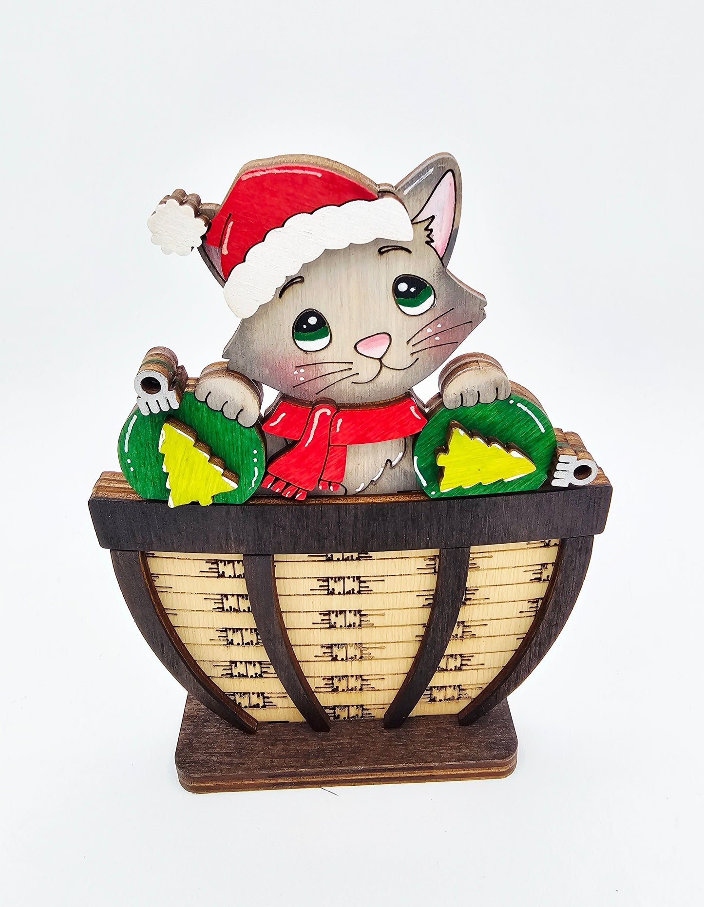 Christmas Cat Basket - Small