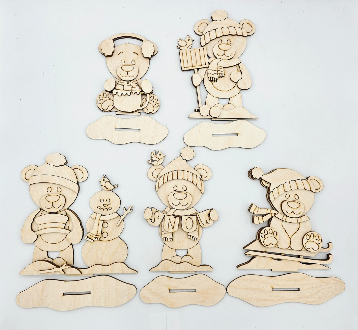 Winter Bear Sitters x5