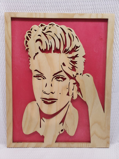 Pink Scroll Saw Art