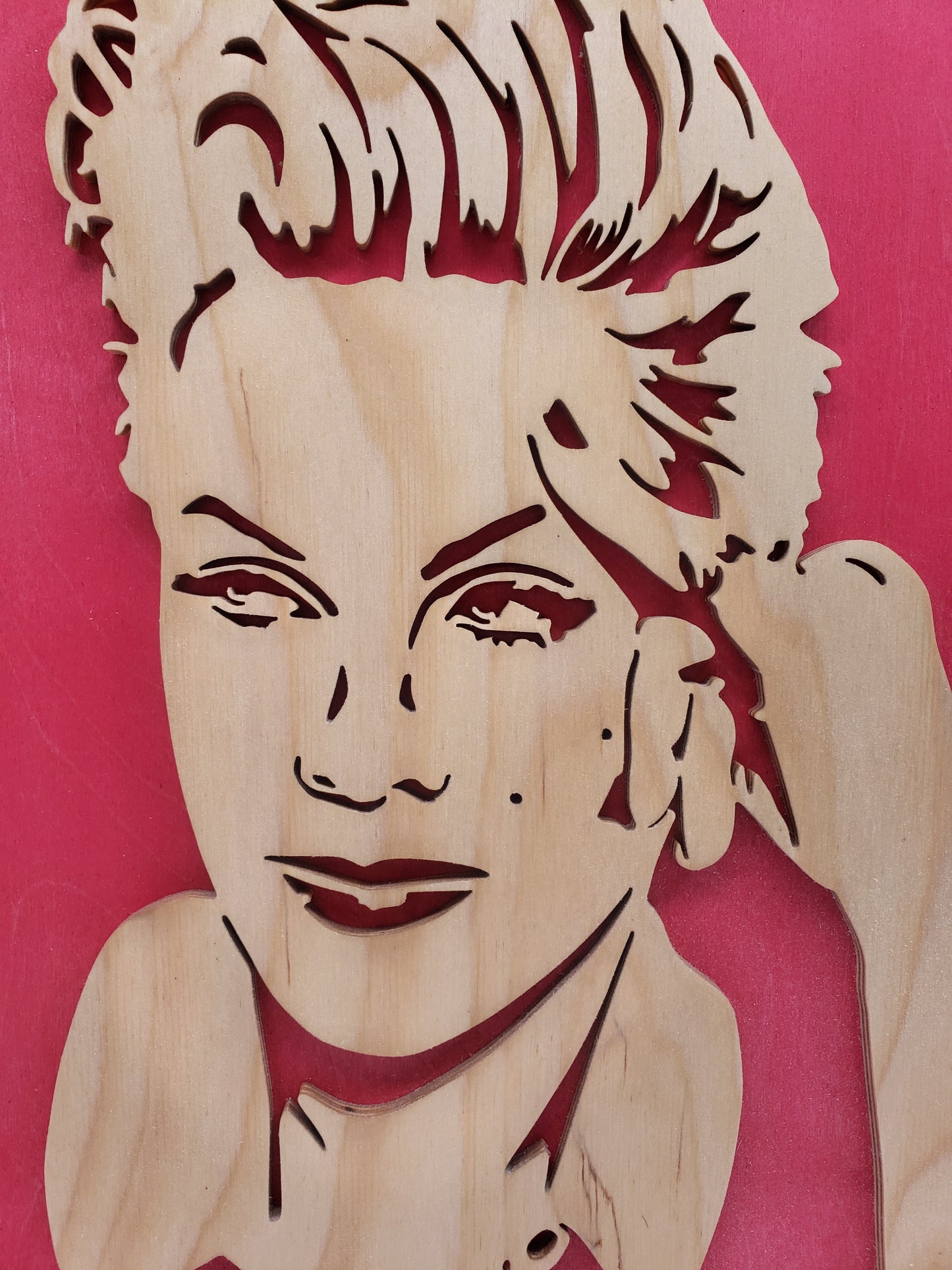 Pink Scroll Saw Art