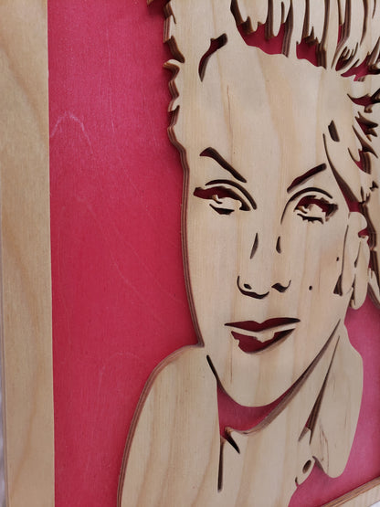 Pink Scroll Saw Art