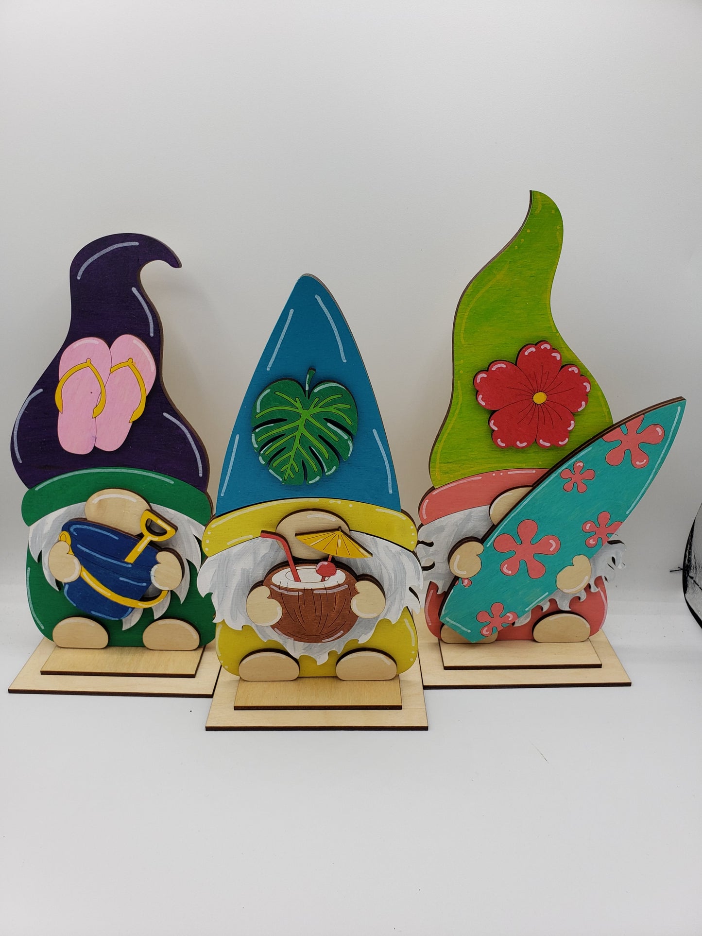PAINTED - Summer Gnome Trio