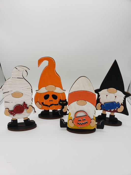 PAINTED - Halloween Gnomes Set of 4