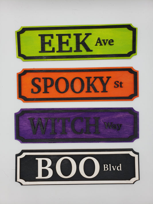 PAINTED - Halloween Street Signs