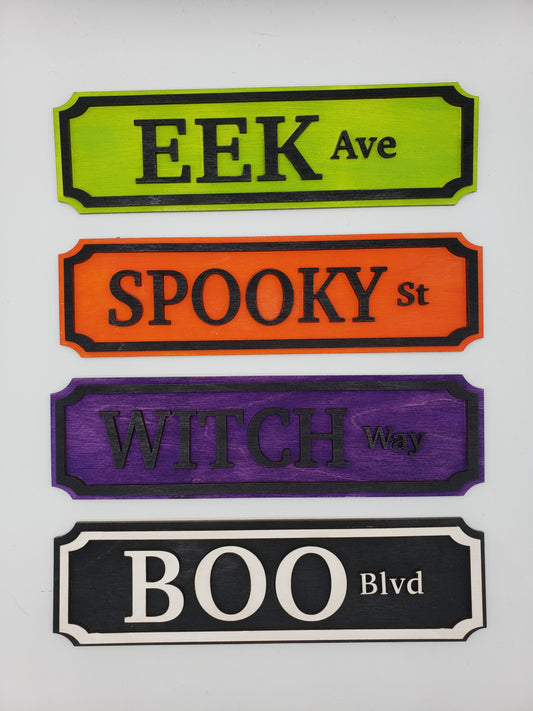 PAINTED - Halloween Road Signs