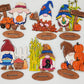 PAINTED- Fall Gnomes Set of 6