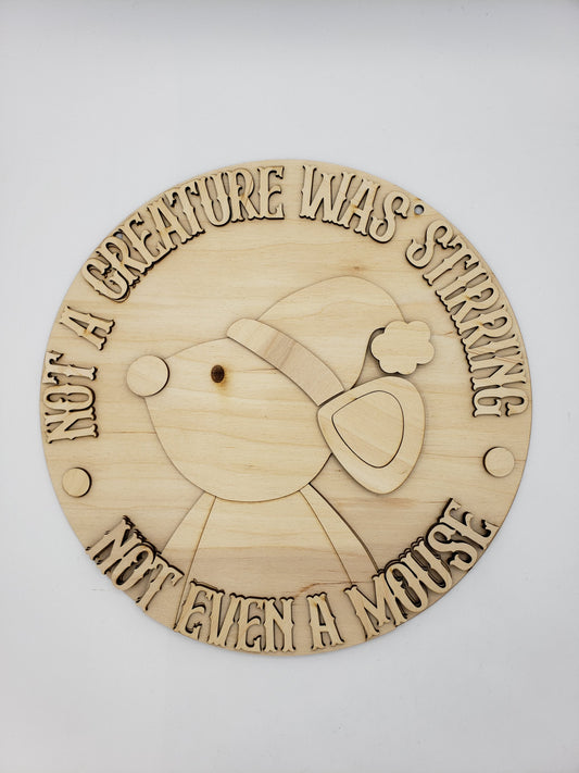 Christmas Mouse Round Sign