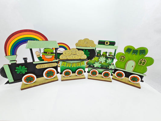 Painted St. Patrick Train Small Sitter