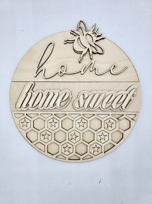 Home Sweet Home Bee Patriotic Round