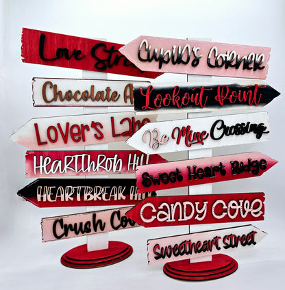 Valentine Arrow Street Sign