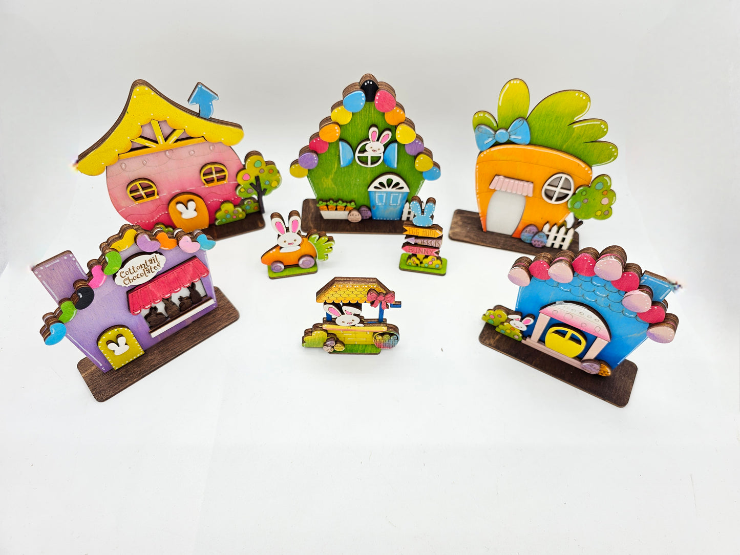 PAINTED - Mini Easter Houses