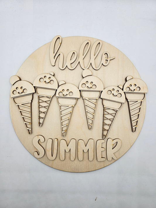 Hello Summer Ice Cream Cones