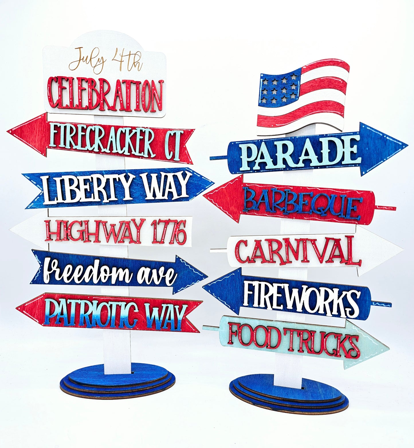 PAINTED -  Arrow Street Signs - Patriotic