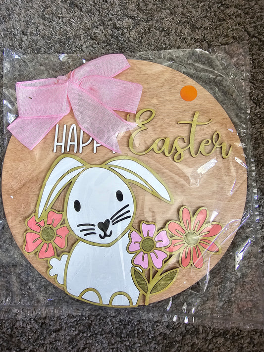 PAINTED - Happy Easter with Bow