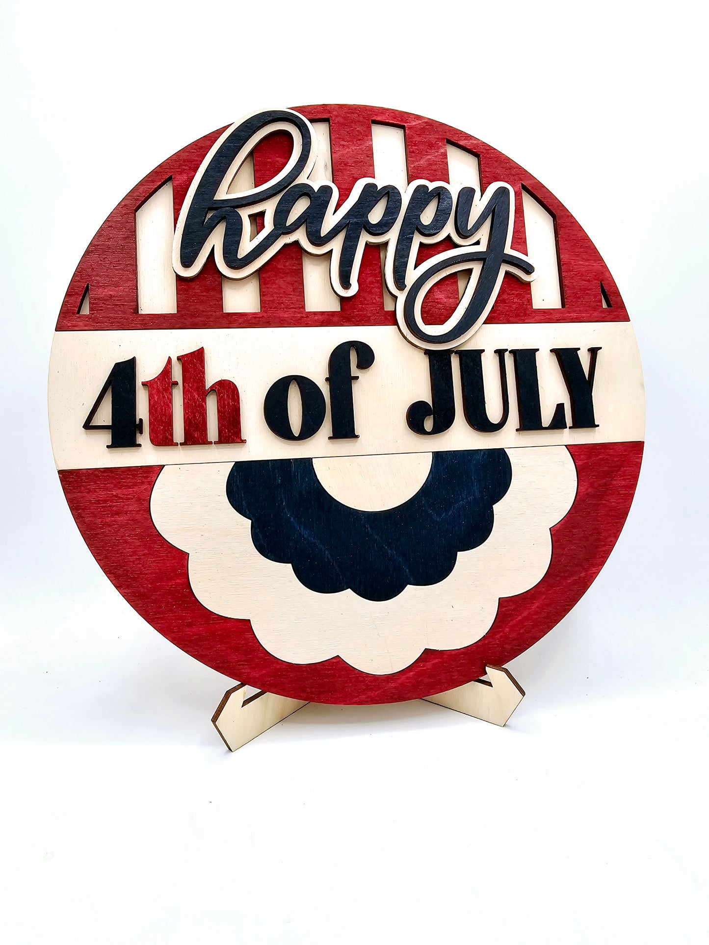 PAINTED - Happy 4th of July Round