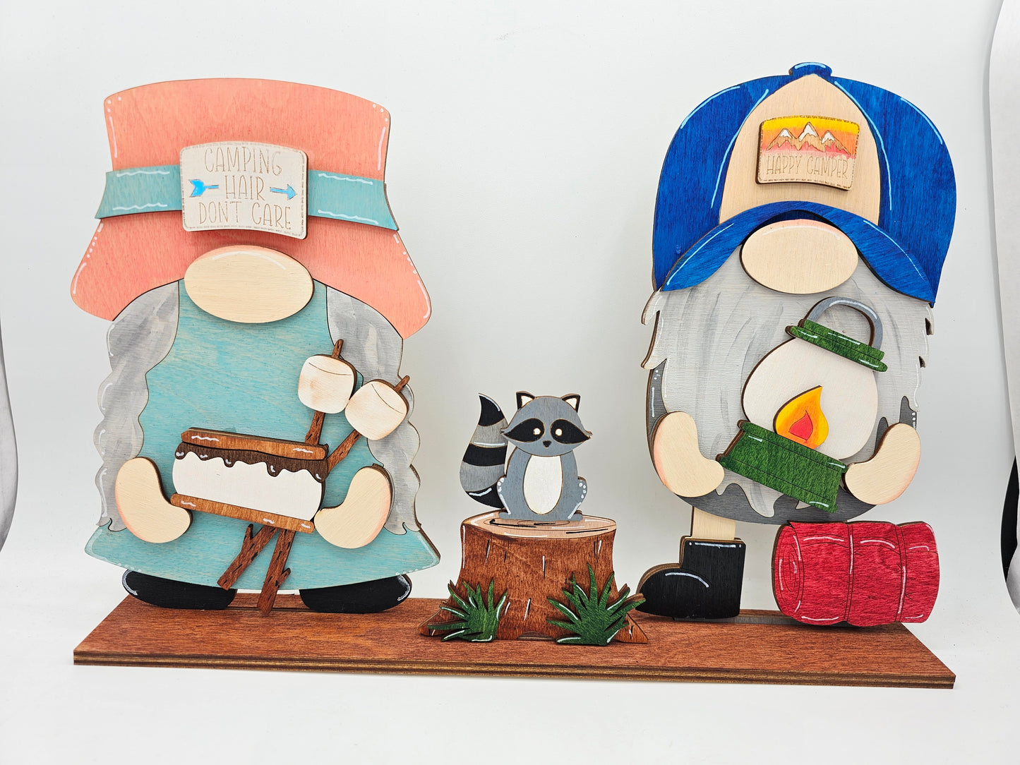 PAINTED -Camping Gnome Couple