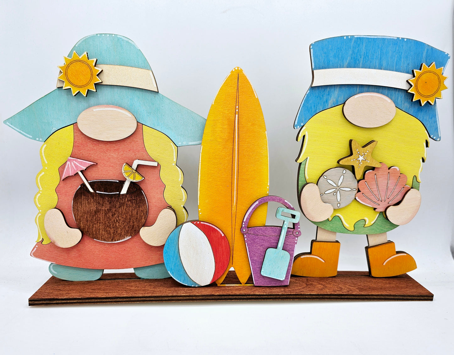 PAINTED -Beach Gnome Couple