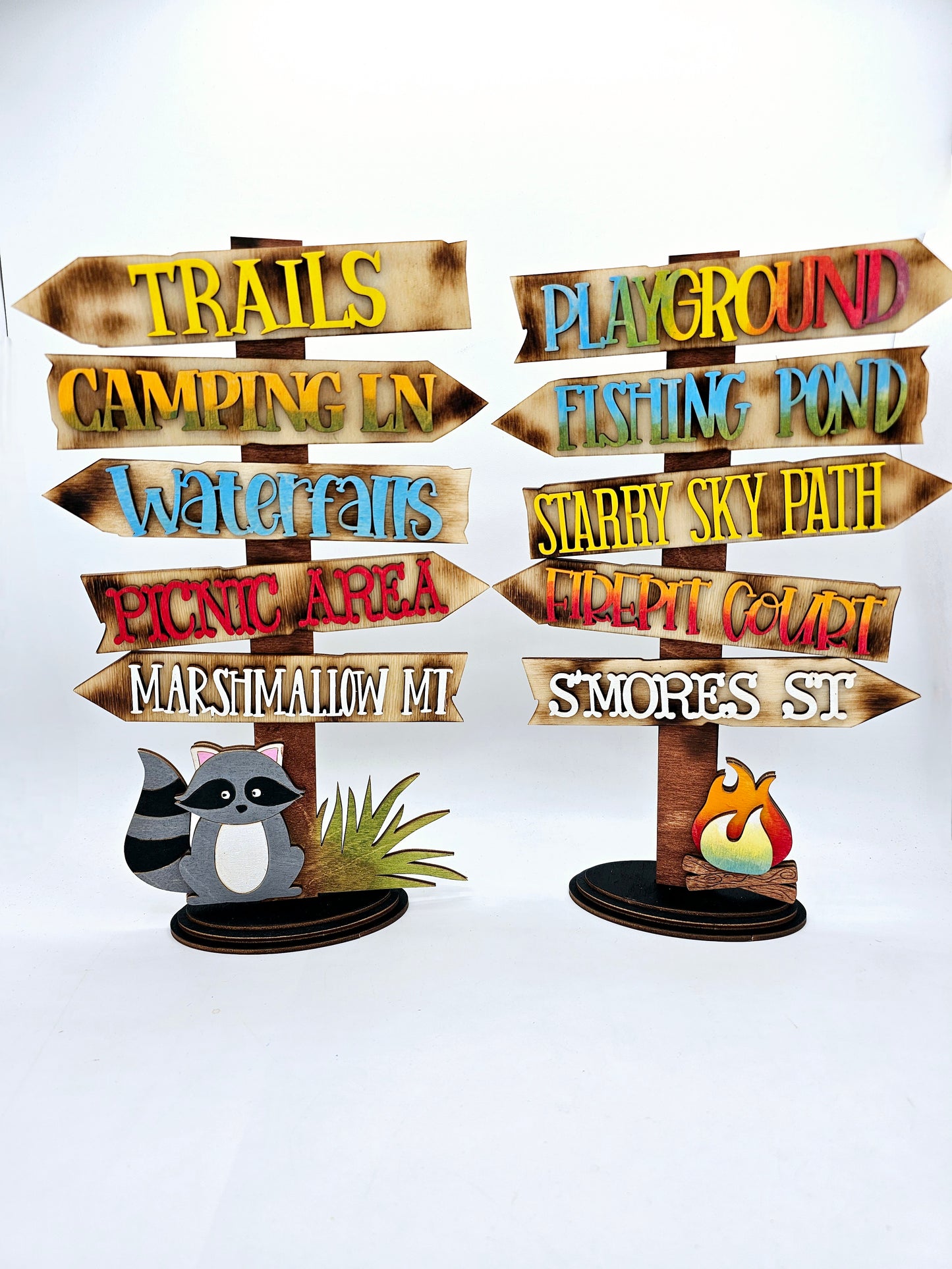 PAINTED -  Arrow Street Signs - Camping