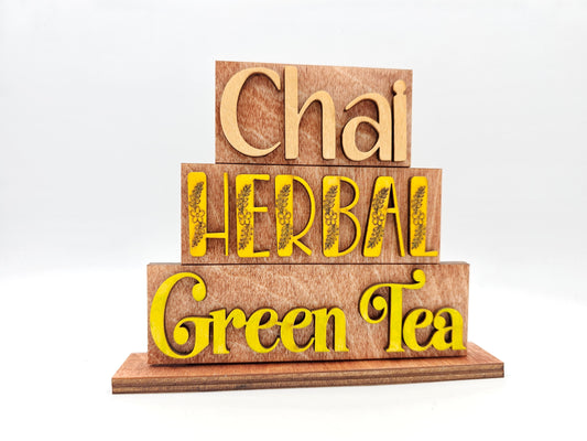 PAINTED - Chai Herbal Green Tea Stacked Sitter