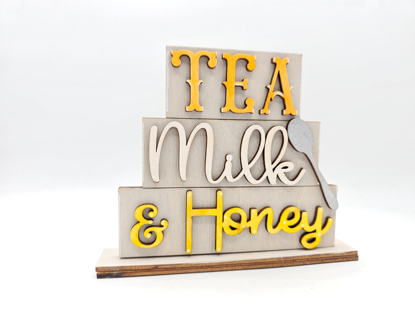 PAINTED -Tea Milk Honey Stacked Sitter