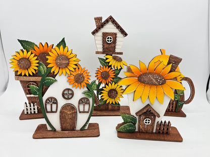 PAINTED - Mini Sunflower Houses