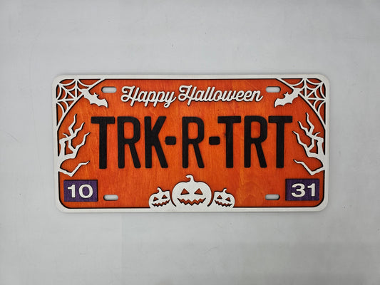 Trick or Treat Halloween License Plate