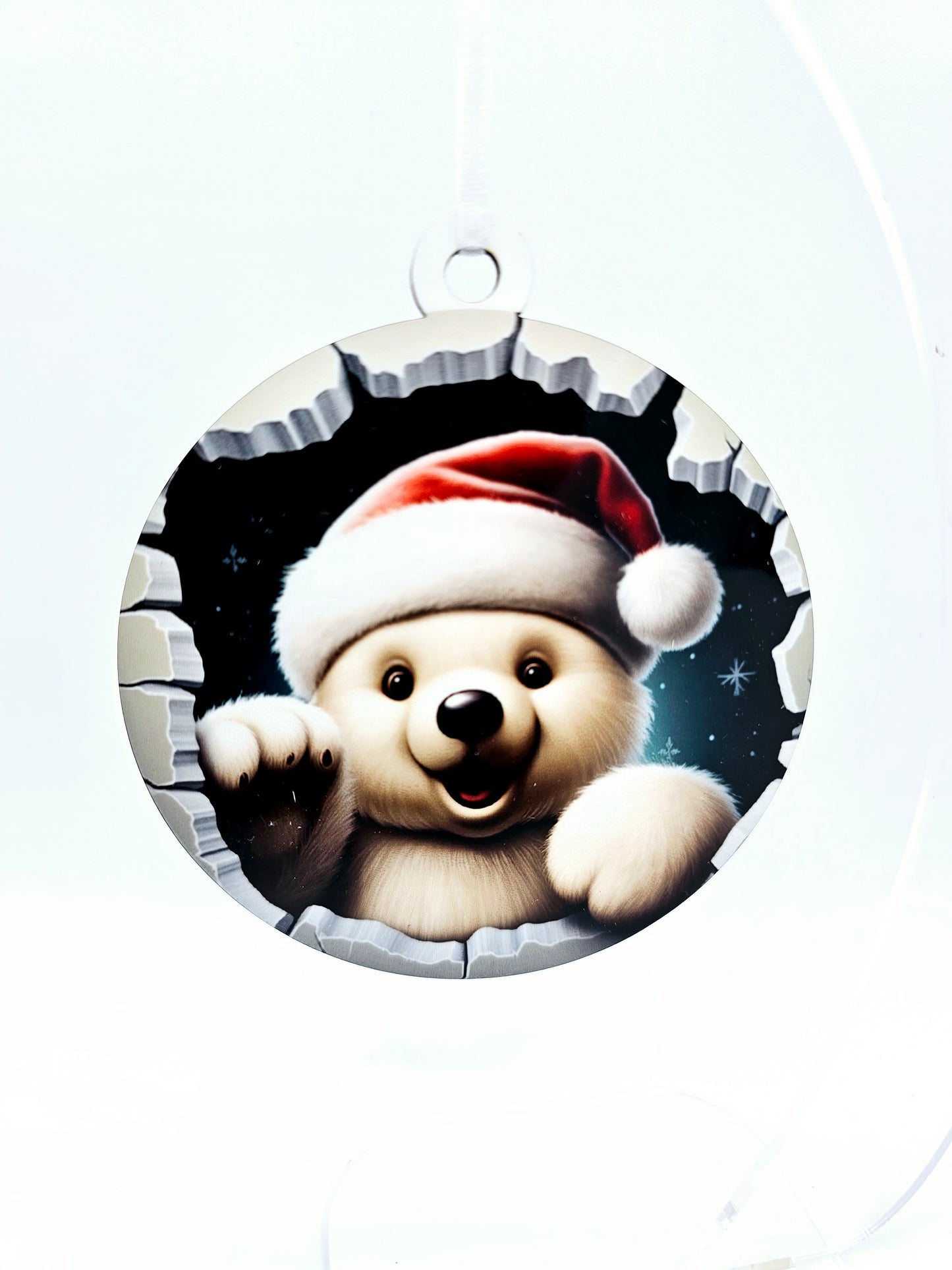 Polar Bear Sublimation Ornament - 3.5" Round