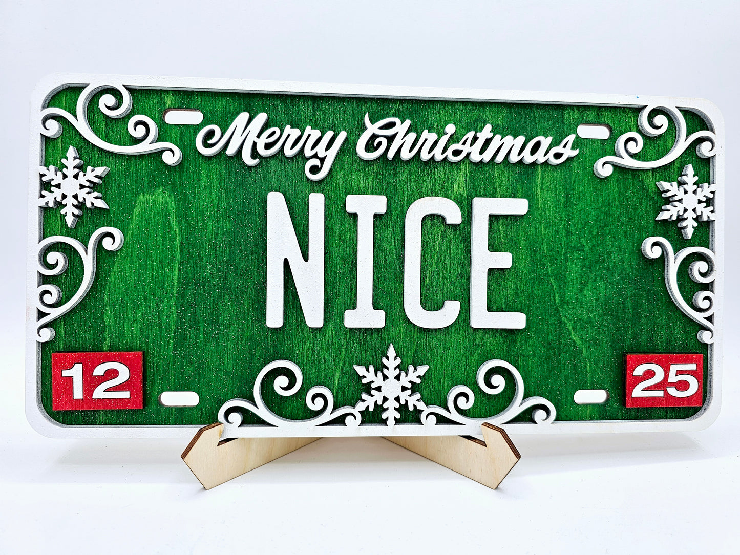 PAINTED - Nice Christmas License Plate