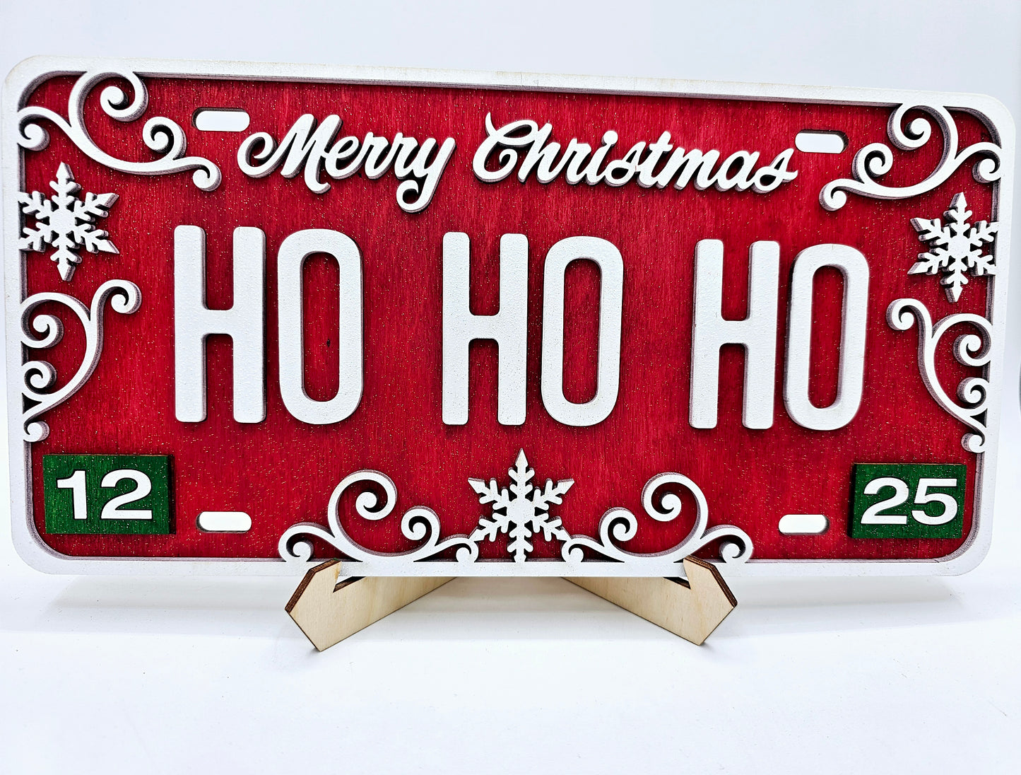 PAINTED - Ho Ho Ho Christmas License Plates