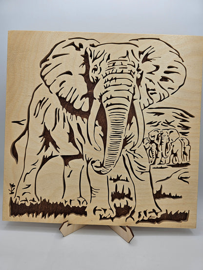 Elephant Scroll Saw Art