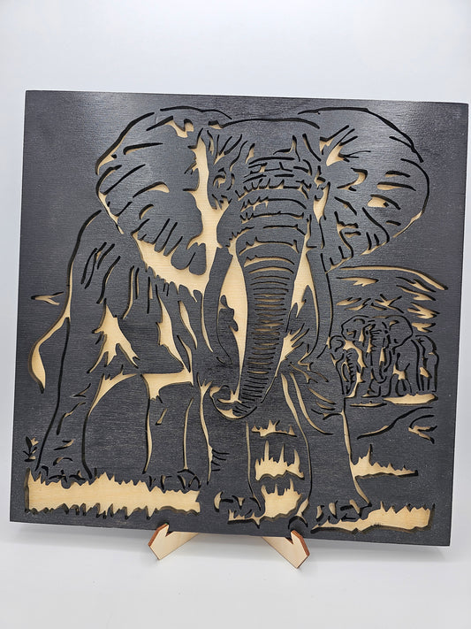 Elephant Scroll Saw Art (2)