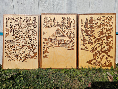 House in the Woods Wing Scroll Saw Art