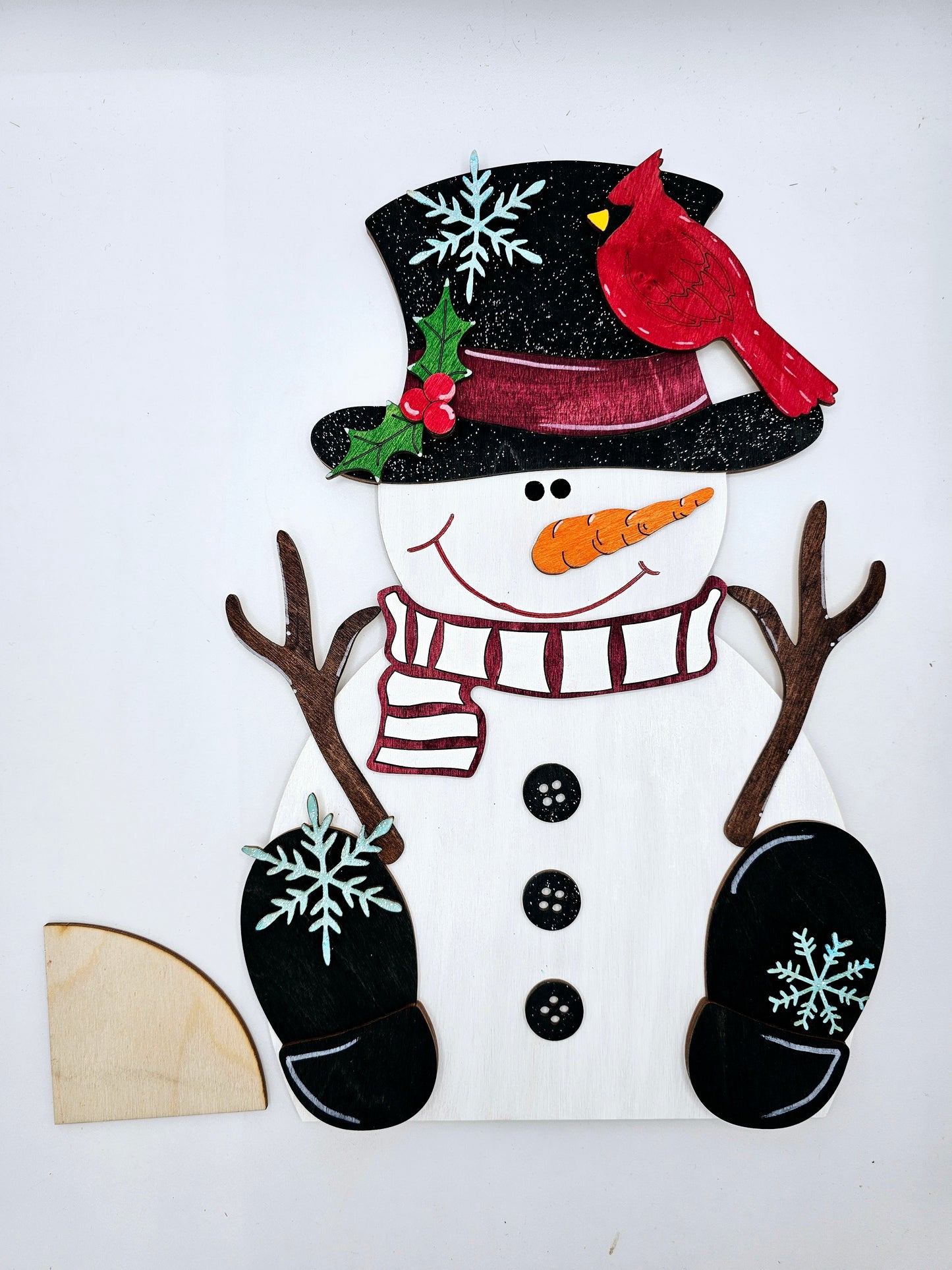 Snowman with Cardinal
