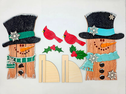 Wooden Snowmen x2