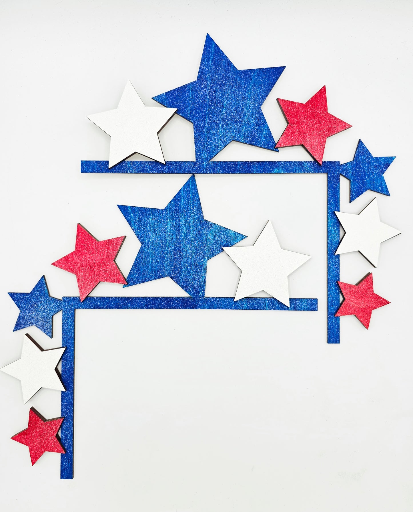 PAINTED - Patriotic Stars Door Corner