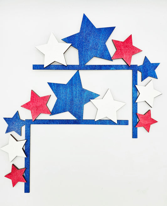 PAINTED - Patriotic Stars Door Corner