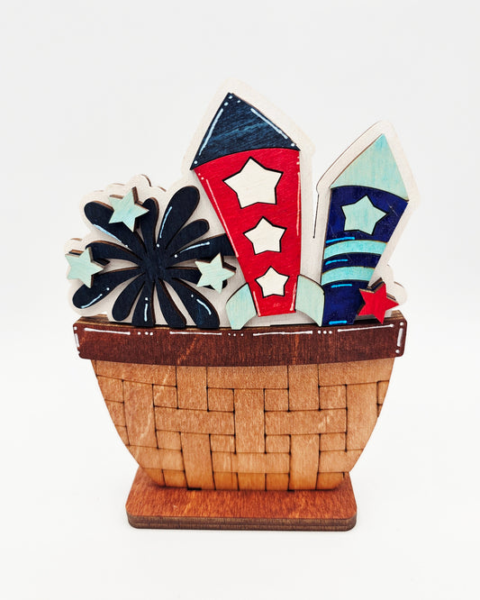 PAINTED - Fireworks Basket - Small