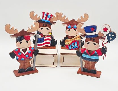 Patriotic Moose Sitters