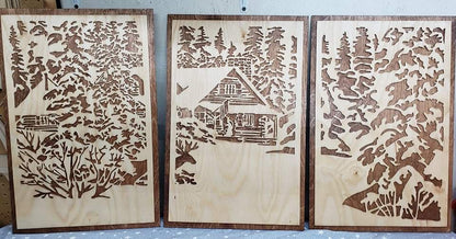 House in the Woods Wing Scroll Saw Art