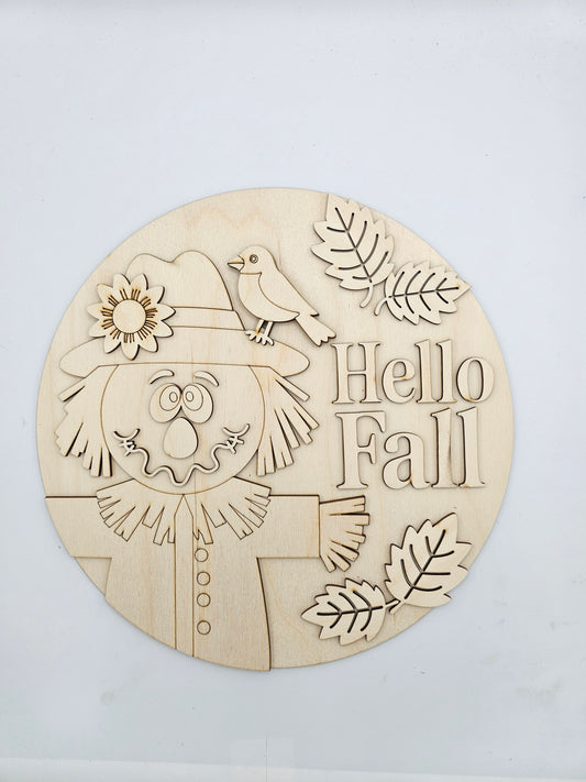 Scarecrow Hello Fall Sign