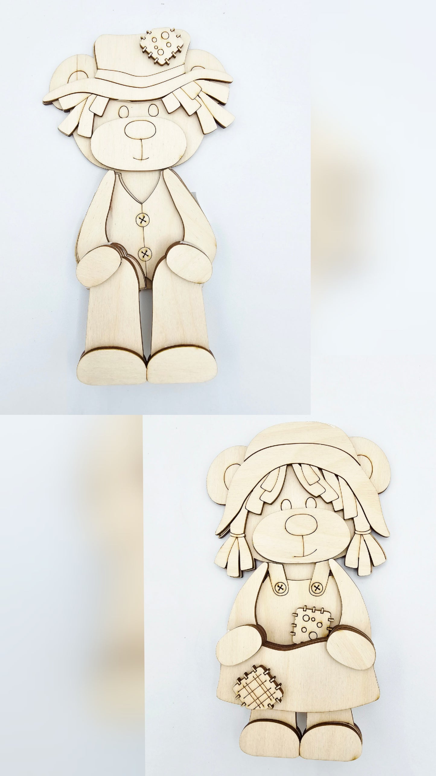 Scarecrow Bears Shelf Hanging