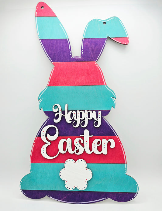 PAINTED - Happy Easter Bunny Door Hanger