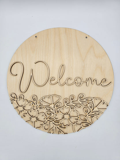 Welcome Floral Round - Bottom