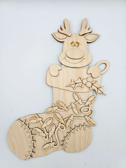 Reindeer Stocking Leaner