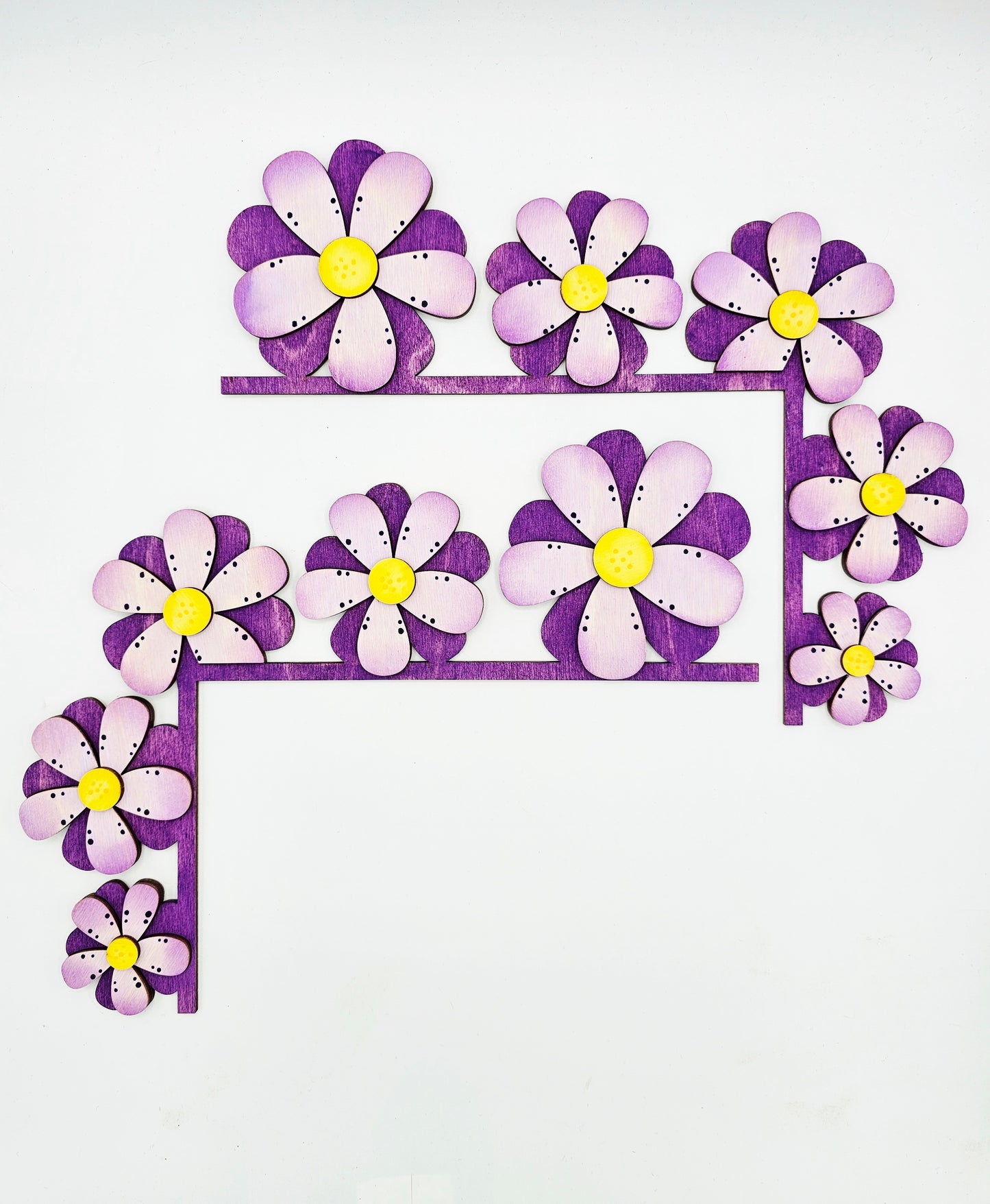 PAINTED - Spring Layered Flower Door Corner