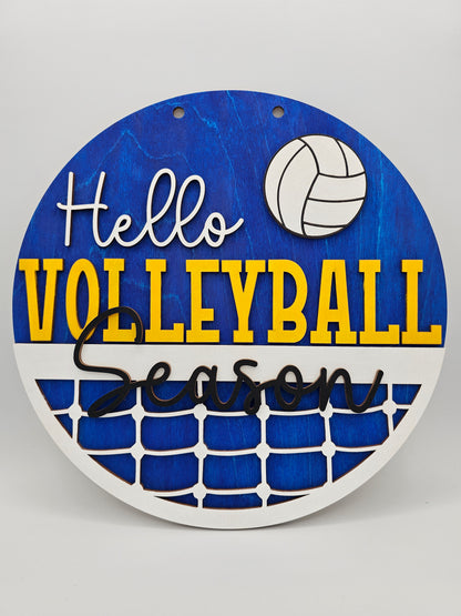 Hello Volleyball Season Sign