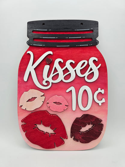 Kisses Mason Jar Hanger - Large