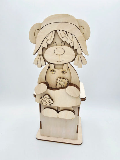 Scarecrow Bears Shelf Hanging