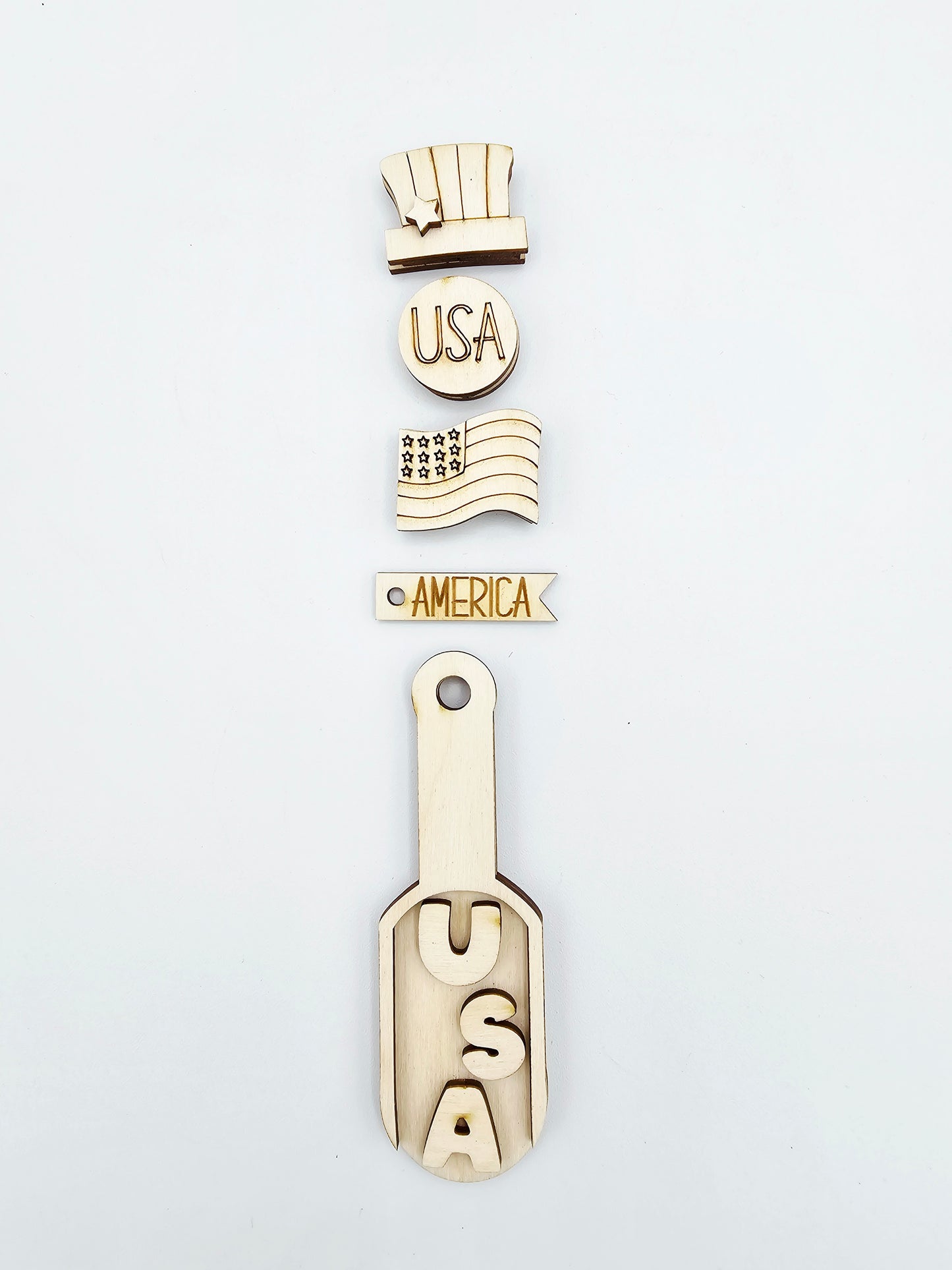 Patriotic Scoop Ornament Tag