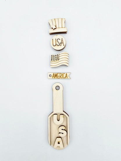Patriotic Scoop Ornament Tag